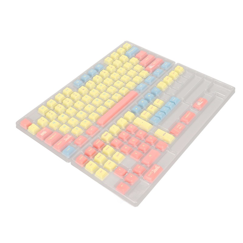 Mechanical Keyboard Keycaps 124 Keys PBT Dye Sublimation Vivid Colors