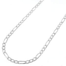 925 Sterling Silver 3MM 3.5MM, 4MM, 4.5MM,7MM,8MM,10.5MM Figaro Link Chain Necklace - Silver Figaro Link Necklace for Men 18-30