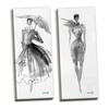 Gango Home Décor Trendy Runway Fashion Model Sketch Panel Sets