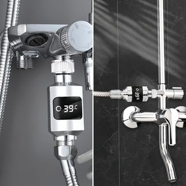 Termómetro de Ducha, Termómetro Digital de Baño de Agua con LED Pantalla Monitor de Temperatura para Hogar Cocina Bañera                              