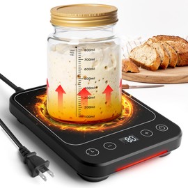 Upgraded Sourdough Starter Warmer, Precise 1°F Thermostat Control (70-100°F) Warming Heating Pad Mat with 0–12H Timer & Auto On/Off, Memory Function, Sourdough Heater Proofing Tool for Home Baking