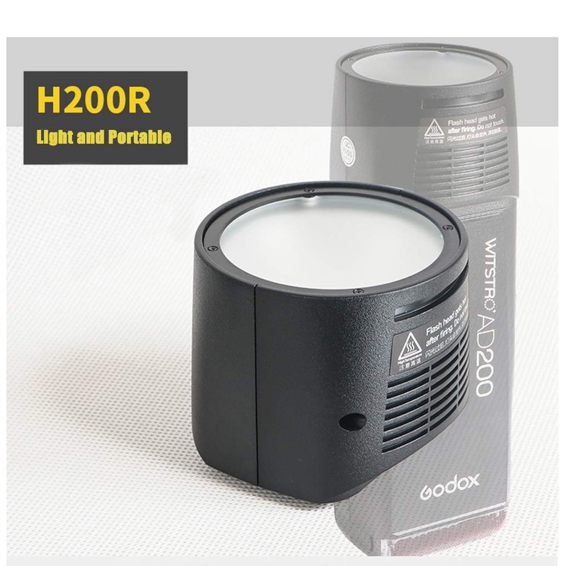Godox H200R Round Flash Head, Compatible for Godox AD200 AD200