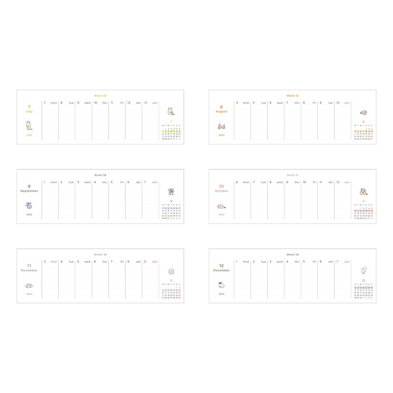 Elcomune Cal-132 Matka 2025 Calendar Desktop Weekly Mini Mini