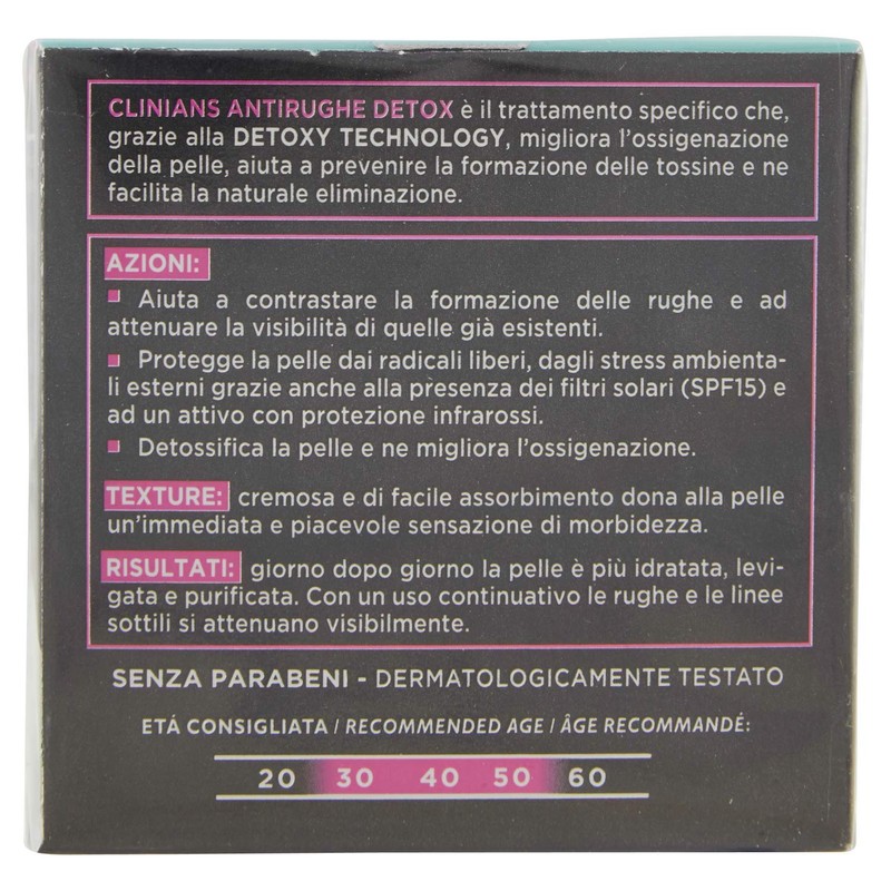 CLINIANS | Anti-Falten-Reinigungsbehandlung, Detox, Dermatologisch Getestet, Made in Italy, 50
