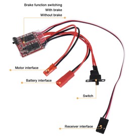 TopHomer 2PCS 30A Brushed ESC, RC 30A Motor Brushed, Brushed Electronic Speed Controller, Stable Power Electronic Speed Controller