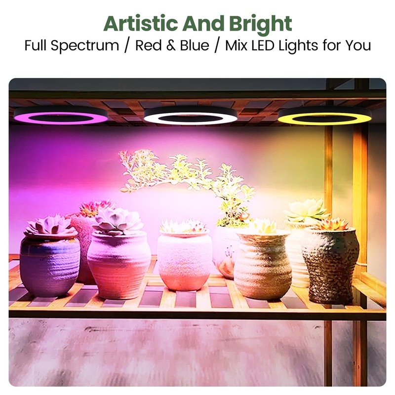 Mosthink 6.3" Ceiling Grow Lights for Indoor Plants, 288 LEDs