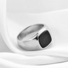MYNENEY 14K Gold/Silver/Black Plated Square Signet Ring Anillos De Hombre