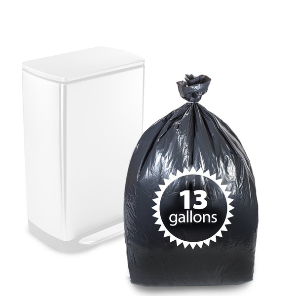 Primode Tall Kitchen Trash Bags Black 13 Gallon 200 Count Heavy Duty Garbage Bag 24” X 31” Made in The USA