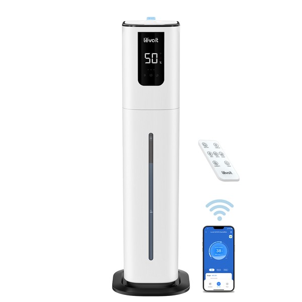 LEVOIT OasisMist 1000S (10L) Smart Humidifier for Home Large Room Bedroom, Last 100 Hours, Cover up to 600ft², Easy Top Fill, Remoter & Voice Control, Auto Mode, 360° Nozzle, Aroma Box, Quiet