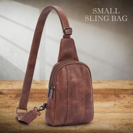 HKCLUF 4059 Crossbody Sling Bag For Women Vegan Leather Crossbody Fanny Packs Fashion Chest Bag with Adjustable Strap Perfect for Back to School:_Cloud Grey