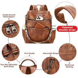 AGLOD Vegan Leather Laptop Backpack for Women 15.6 Inch Work Backpack Purse for Travel College
