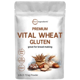 Premium Vital Wheat Gluten, 6lbs Powder | Great for Bread Making & Seitan | 24g High Protein Per Serving | Low Carb Baking Flour | Plant Based | Vegan & Keto Friendly | Non-GMO