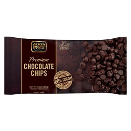 DOUzzle Dark Chocolate Chips for Baking - Premium 60% Cocoa Bittersweet (9 OZ - Pack of 1) All Natural, Vegan, Dairy Free, Lecithin Free, Gluten Free & Kosher for Passover - For Cookies, Cakes