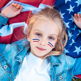 Red White Blue USA Flag Face Body Paint Stick,4th of July Decorations Face Body Paint Crayons, Ideal Patriotic Gifts (1PCS-Silver Crust)