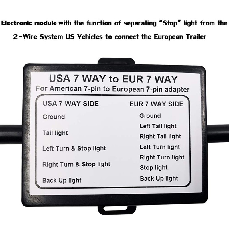 CARROFIX USA to EU Trailer Light Converter American Style 7-Way