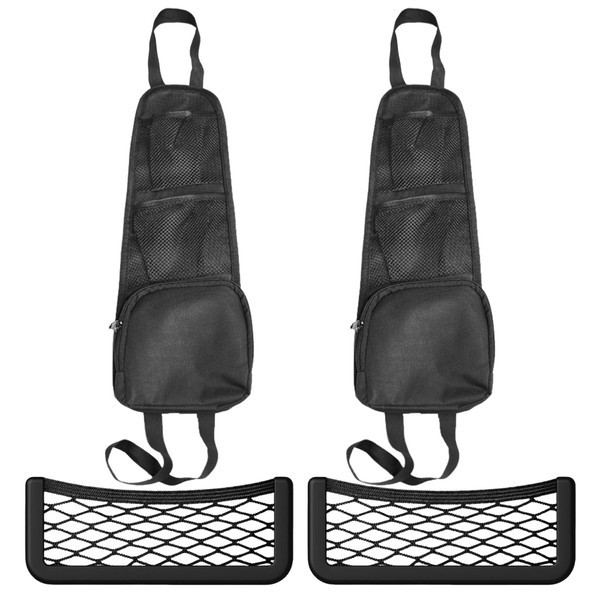 2-Piece Seat Side Storage Bag and 2-Piece Storage Mesh Bag,