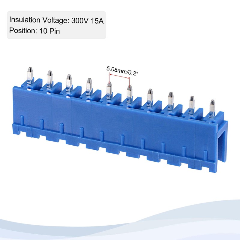 sourcing map 2 Sets PCB Mount 5.08mm Pitch 10 Pin
