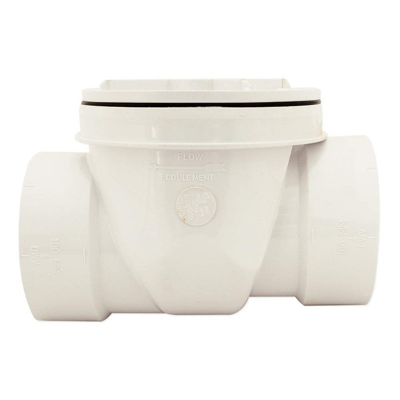 Canplas 73009 Backwater Valve with 4-Inch PVC, White