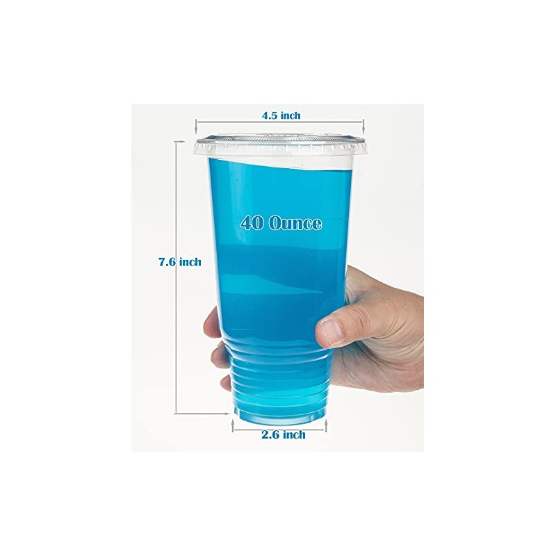 Golden Apple Cup series, 40oz Clear Plastic cups with Flat