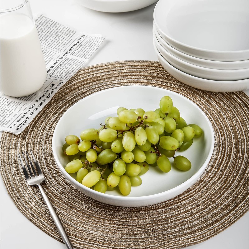 Selamica Ceramic 7.8 inch pasta bowls, 26 Ounce large porcelain