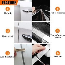 MYFAMIREA Anti-Scratch Anti-Collision Adhesive Strip Car Door Edge Guard Protector Strip Car Scuff Plate Protectors Transparent Invisible Tape for Rear Bumper/Door(33Ft x 2In)