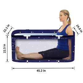 ptlsy Ice Bath Tub for Adults, Large Portable Bathtub for Adult, Folding Japanese Soaking Bath Tub Fit for Cold Warm Spa Indoor & Outdoor (Blue Large)