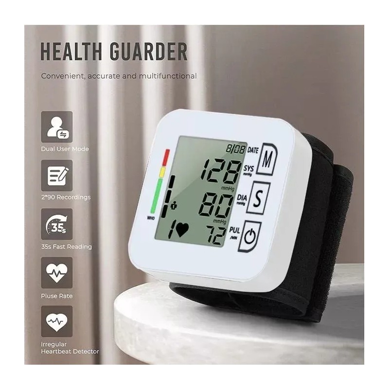 Manmetro Digital Presin Arterial Monitor De Mueca Blanco
