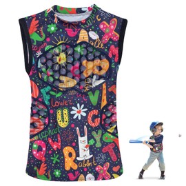 Gracfulcub Baseball Chest Protector Youth Padded Football Shirt, Chest Protector Baseball Youth, Football Padded Shirt for T Ball, Lacrosse & Goalies (Yellow, YXL)