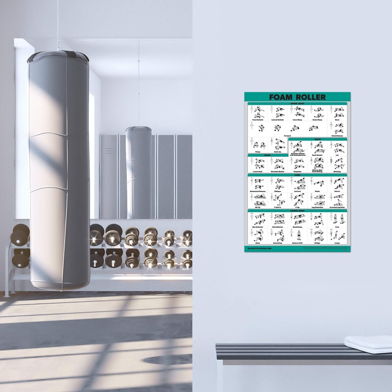 QuickFit Foam Roller Exercise Poster - Stretching and Workout Routine