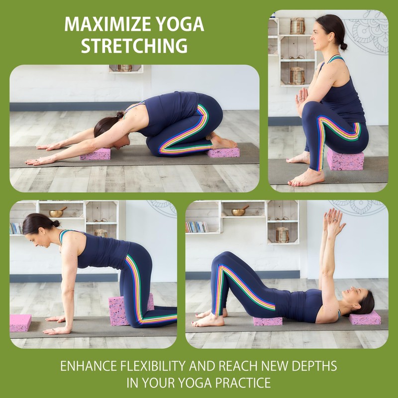 Eco-Friendly Foam Yoga Blocks (2-Pack) - Softer, High-Density Support for