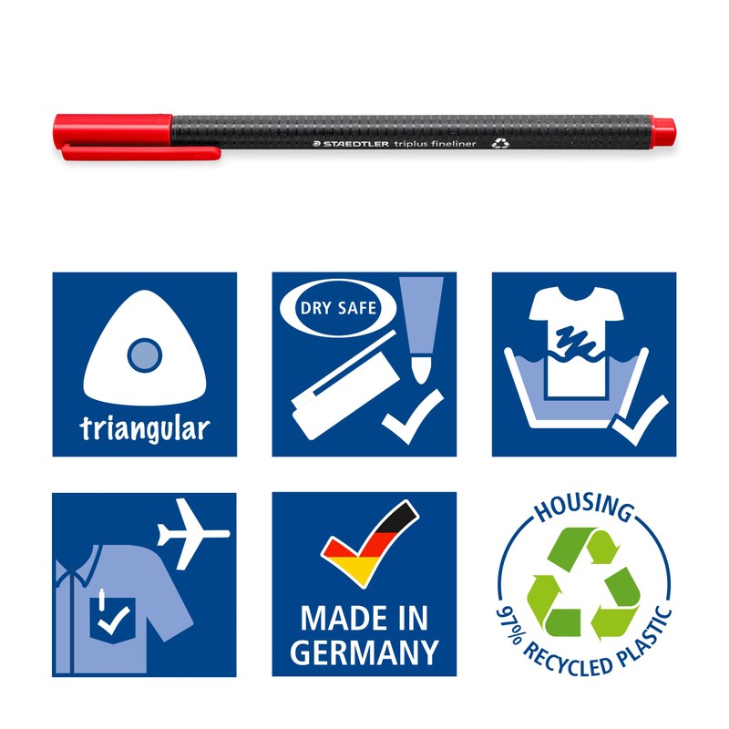 STAEDTLER STAEDTLER 334 C60 Triplus Fineliner Superfine Pen, 0.3mm Line