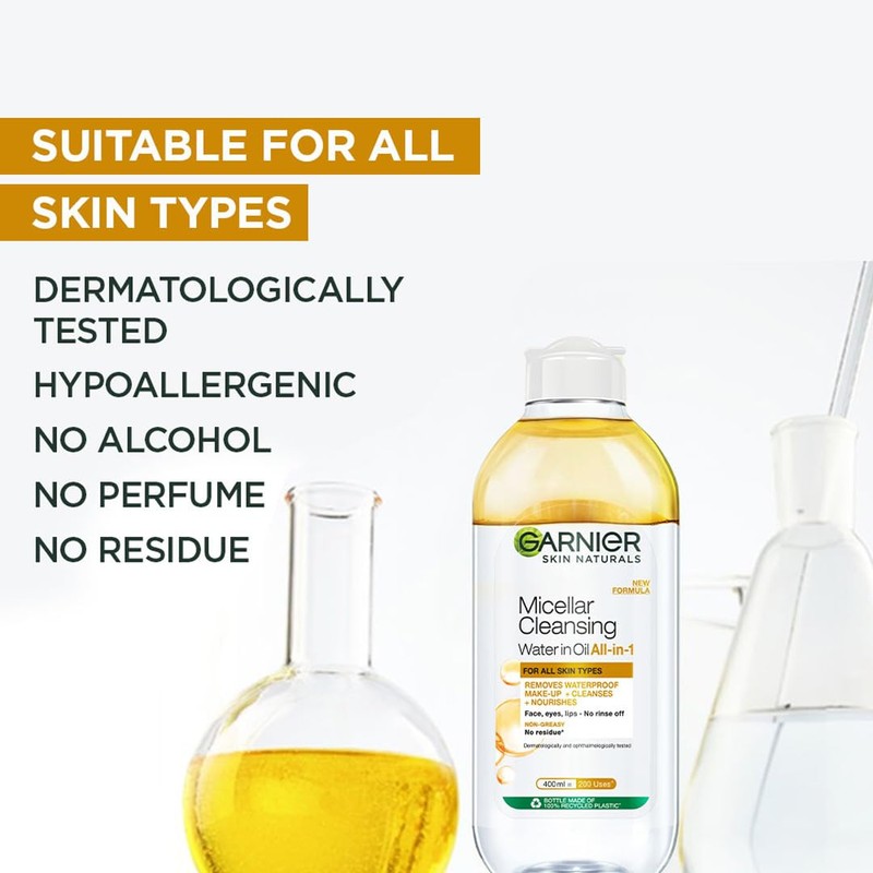 Garnier Skin Naturals, Micellar Oil-Infused Cleansing Water, 400ml