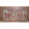 Vintage 1980 ALABAMA License Plate Antique Car Tag