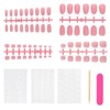 60 Pcs White French Tip Press on Nail, 15 Sizes