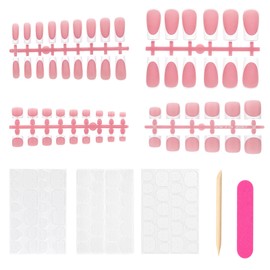 60 Pcs White French Tip Press on Nail, 15 Sizes Square Fake Nails
