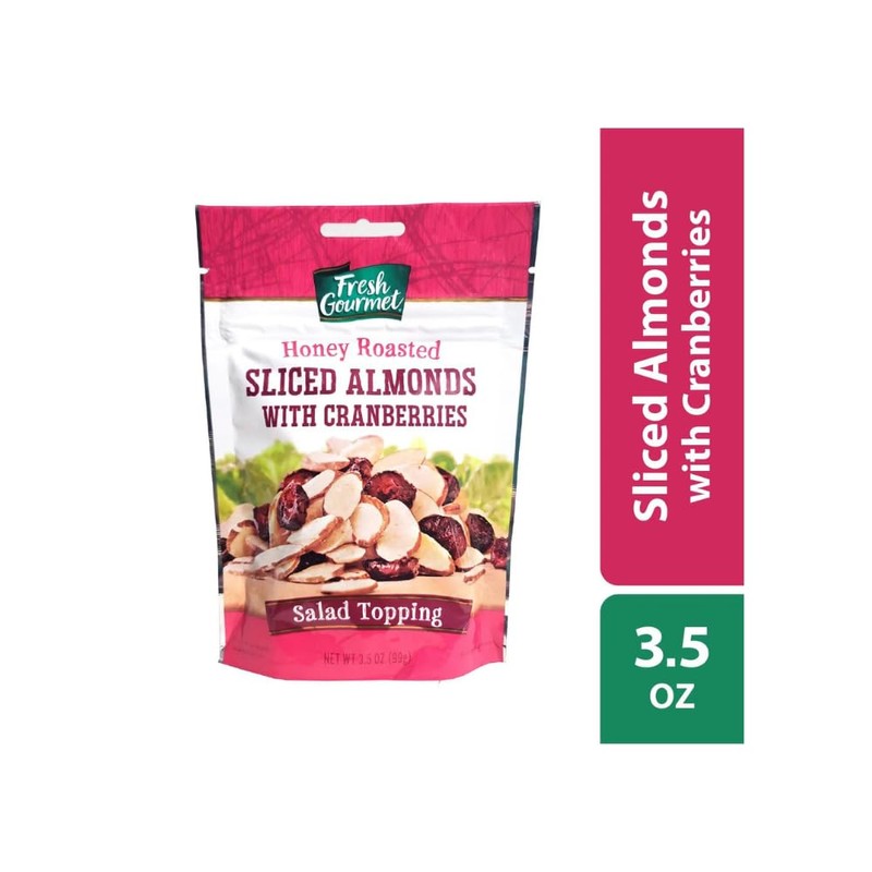 Fresh Gourmet Honey Roasted Sliced Almonds & Cranberries 3.5 Ounce