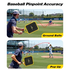 PodiuMax Baseball Racket for Fly Balls, 19 oz Balanced Weighted Fungo Racket, with Ergonomic Non-Slip Grip, Baseball Paddle for Parents and Coaches, Training Grounders & Pop Flies