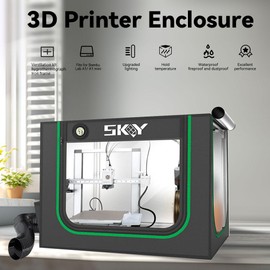 Update 3D Printer Enclosure with LED Light, Smoke Exhaust Kit, Thermo-Hygrometer,Fireproof Dustproof Tent Constant Temperature Protective Cover for Bambu Lab A1,A1 Mini,840 * 580 * 580mm