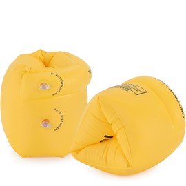 2 Pack Beautiful Color Comfortable Training Inflatable Kids Armbands (Yellow (S))