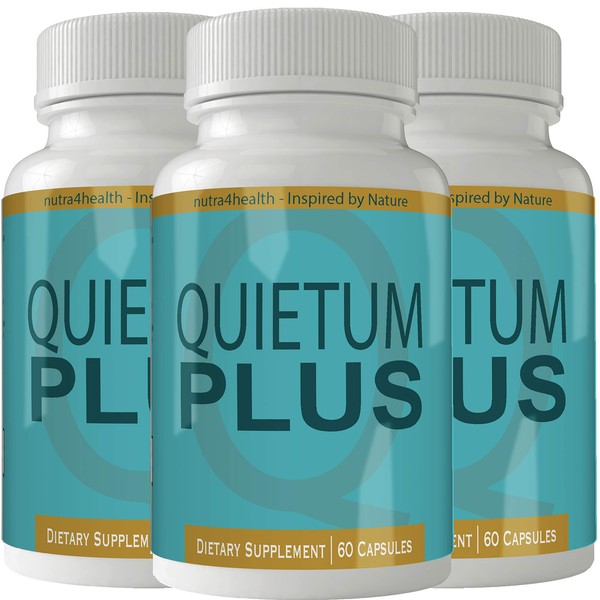 Quietum Plus Complete Tinnitus Relief Supplement, 3 Bottle Pack 180 Capsules, Proprietary Blend to Reduce Ear Ringing and Support Optimal Hearing Function and Clarity