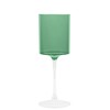 EcoQuality Green Plastic Wine Glasses with Clear Stem - 9