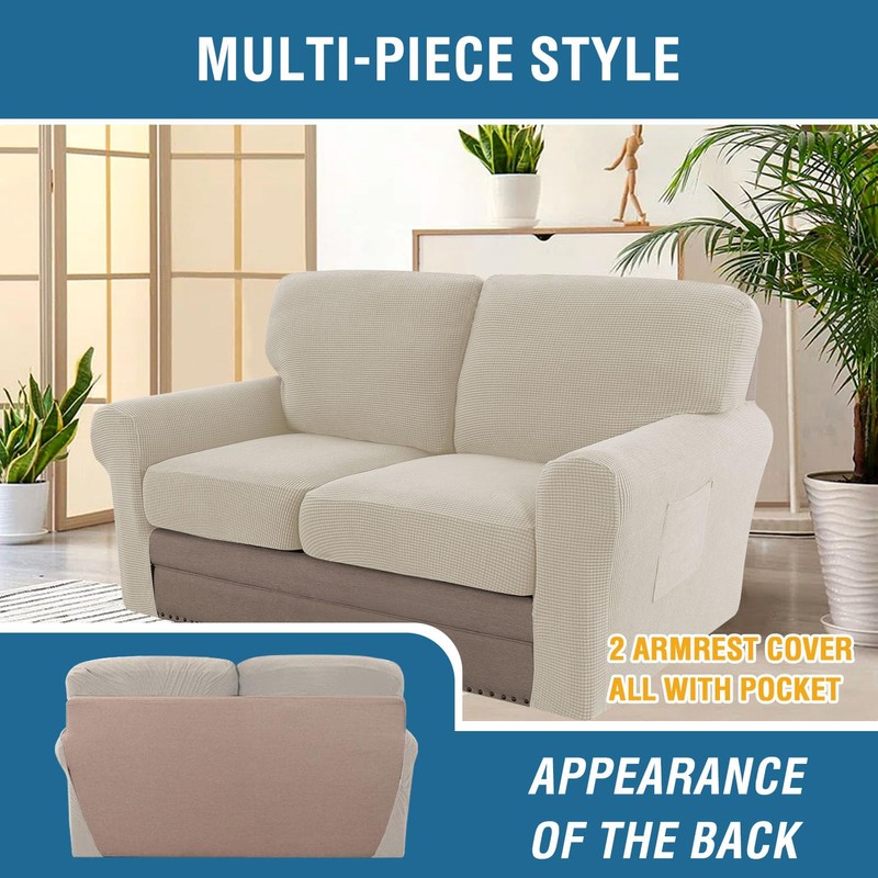 H.VERSAILTEX Multi-Pieces Sofa Covers Stretch Couch Covers Form Fitted Seats