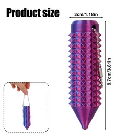 BOXOB Spiky Grippie Stim Keychain, Ouchies Fidget Toy Pocket Mini Fidget Toy for Adults Novelty Gift Anxiety Relief (Red Blue)