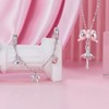 NINGAN 925 Sterling Silver Ballet Bow Safety Chain Charms Fit