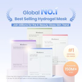 BIODANCE Mascarilla Facial de Hidrogel Hydro Cera-nol Real Deep Mask - Hidratante con Ácido Hialurónico, Pantenol y Ceramida para Piel Sensible 4 Piez
