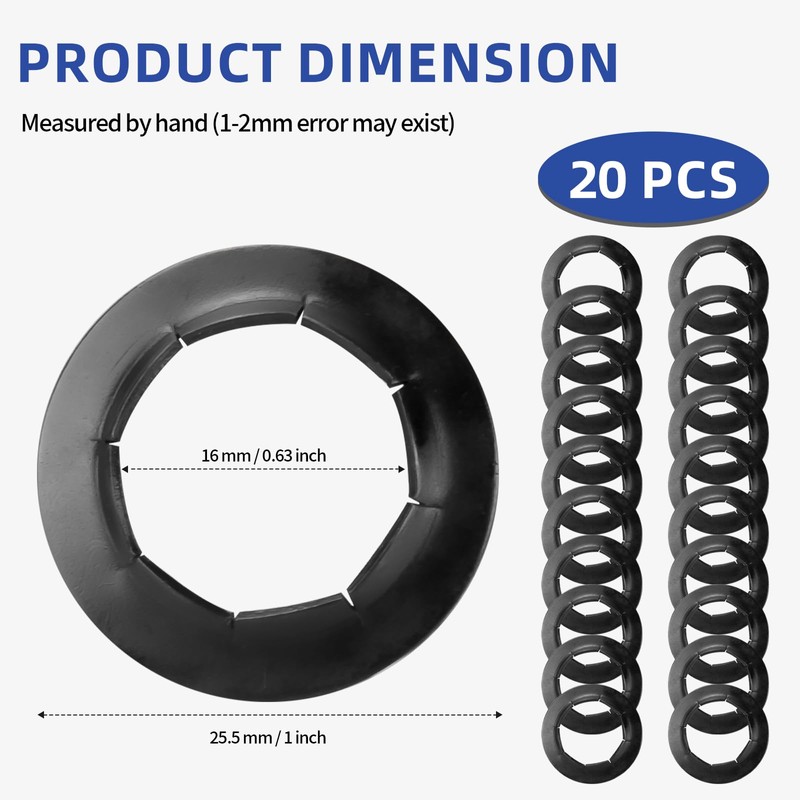 Dolly Wheel Lock Washer Replacement for Hard-to-Find Push-On Pushnuts, 5/8"