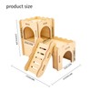 Natural Wood Hamster Cage Accessories, Maze Cabin with Fun Slide