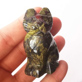 Manekieko Natural Dragon Blood Jasper Crystals and Healing Stones, 50 mm Bag Carved Figures Collectibles Room Decor