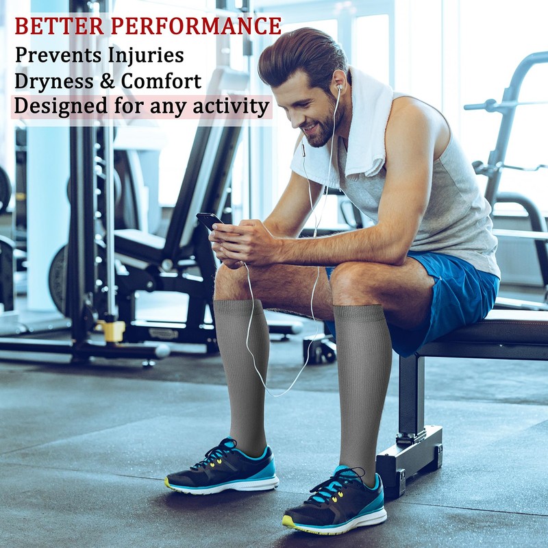 CHARMKING Compression Socks for Women & Men (8 Pairs) 15-20