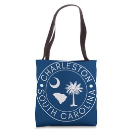 Charleston South Carolina Map Flag Palmetto Tree SC Home Tote Bag